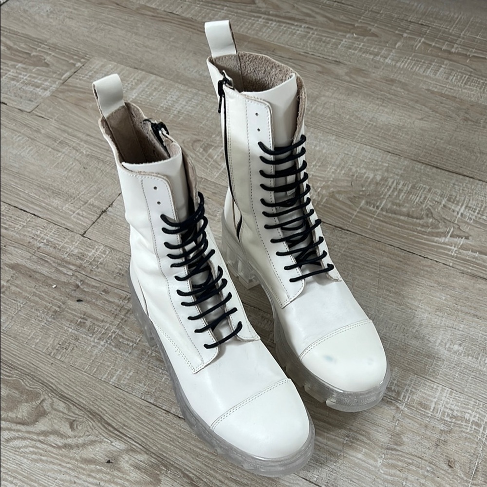 White Leather Boots